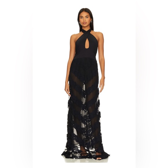 LoveShack Fancy Carlotti Dress Black - Picture 1 of 5